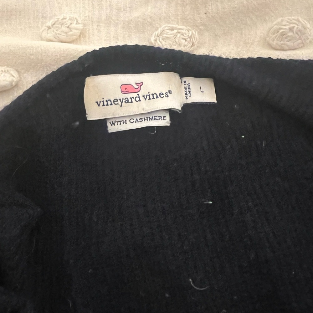 vineyard vines navy cardigan with cashmere size L